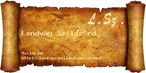 Lendvay Szilárd névjegykártya