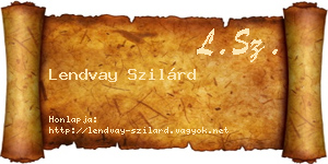 Lendvay Szilárd névjegykártya